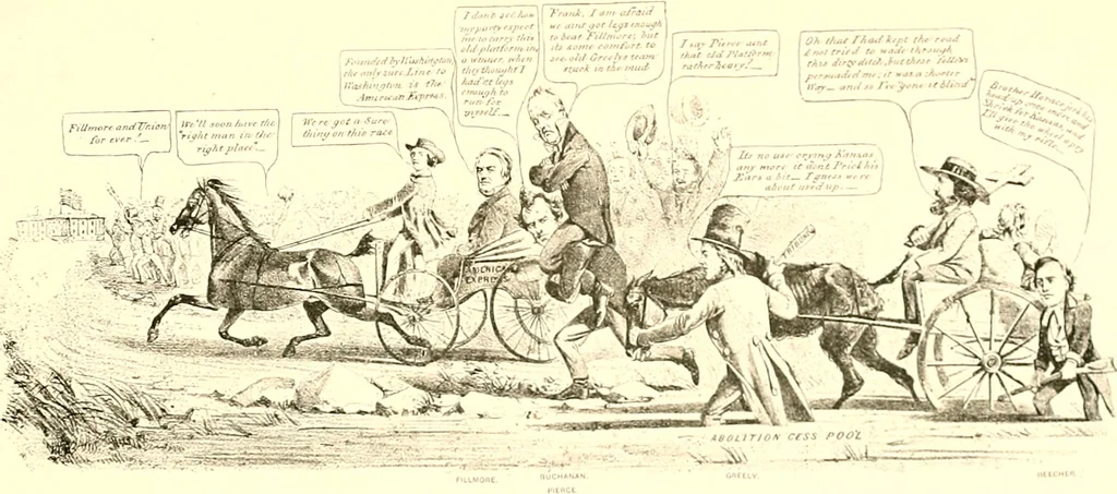 An illustration from American caricatures pertaining to the Civil War, 1918, leaf 12