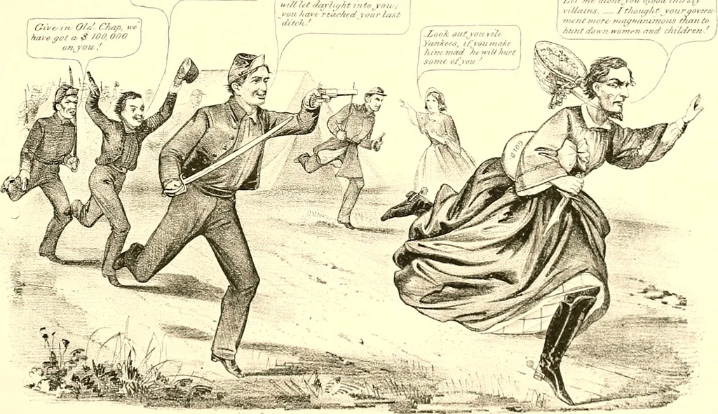 An illustration from American caricatures pertaining to the Civil War, 1918, leaf 126