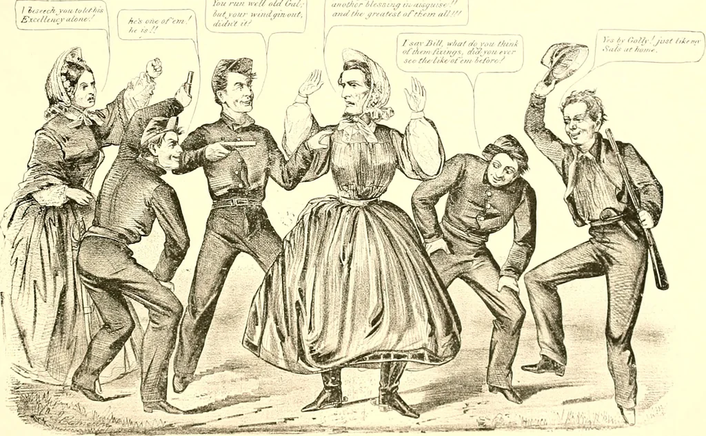 An illustration from American caricatures pertaining to the Civil War, 1918, leaf 128
