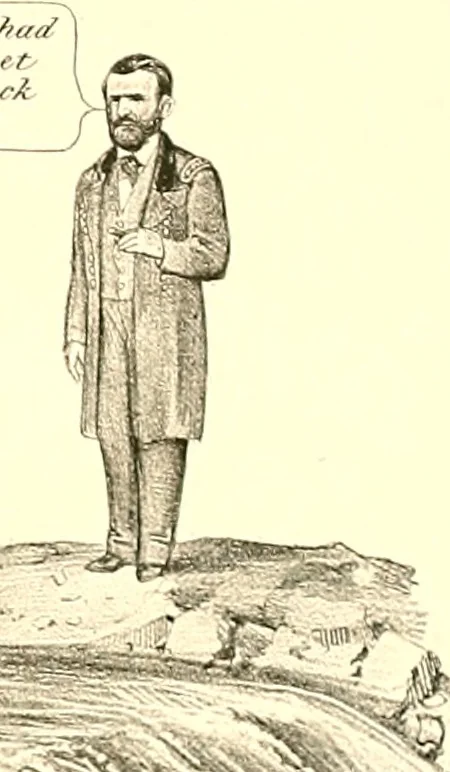 An illustration from American caricatures pertaining to the Civil War, 1918, leaf 140