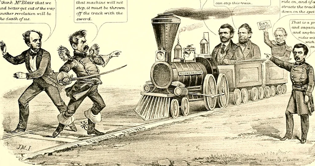 An illustration from American caricatures pertaining to the Civil War, 1918, leaf 146