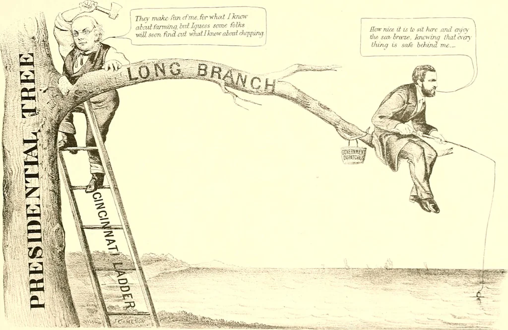 An illustration from American caricatures pertaining to the Civil War, 1918, leaf 152