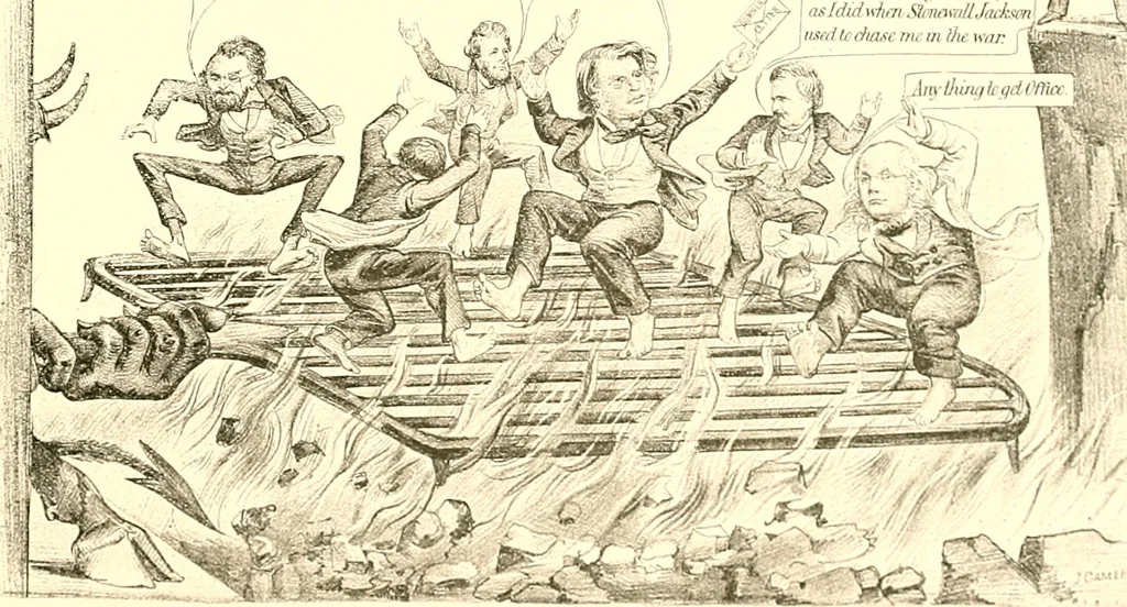 An illustration from American caricatures pertaining to the Civil War, 1918, leaf 164