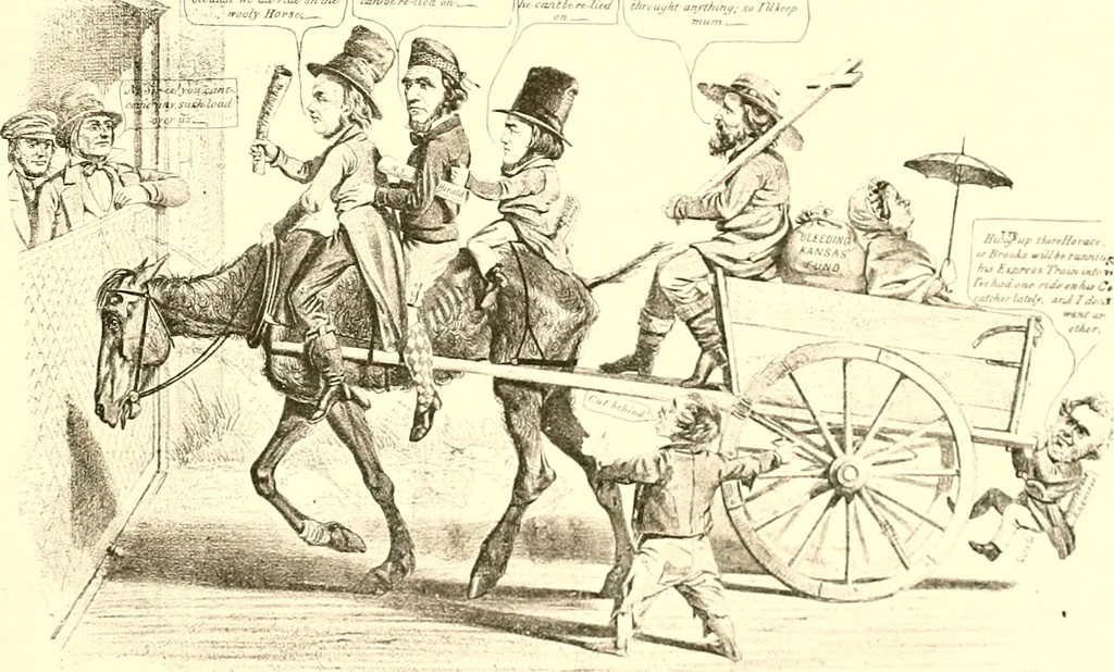 An illustration from American caricatures pertaining to the Civil War, 1918, leaf 22