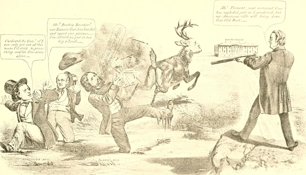 An illustration from American caricatures pertaining to the Civil War, 1918, leaf 24