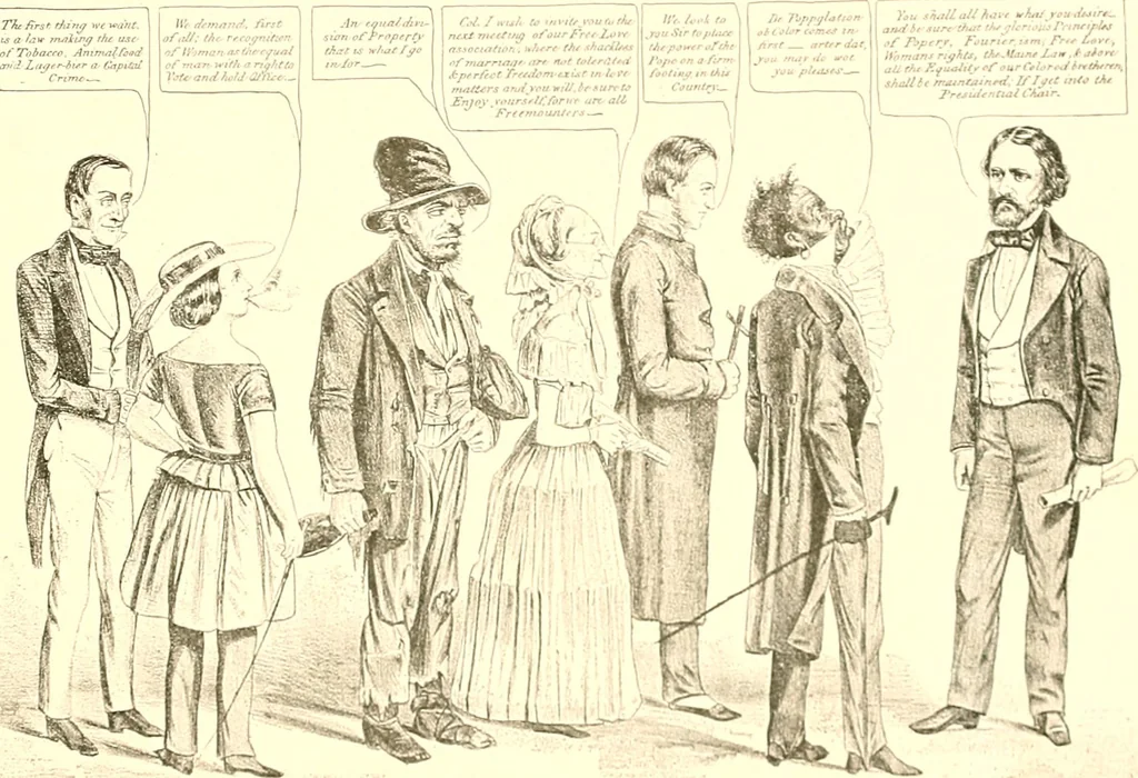 An illustration from American caricatures pertaining to the Civil War, 1918, leaf 28