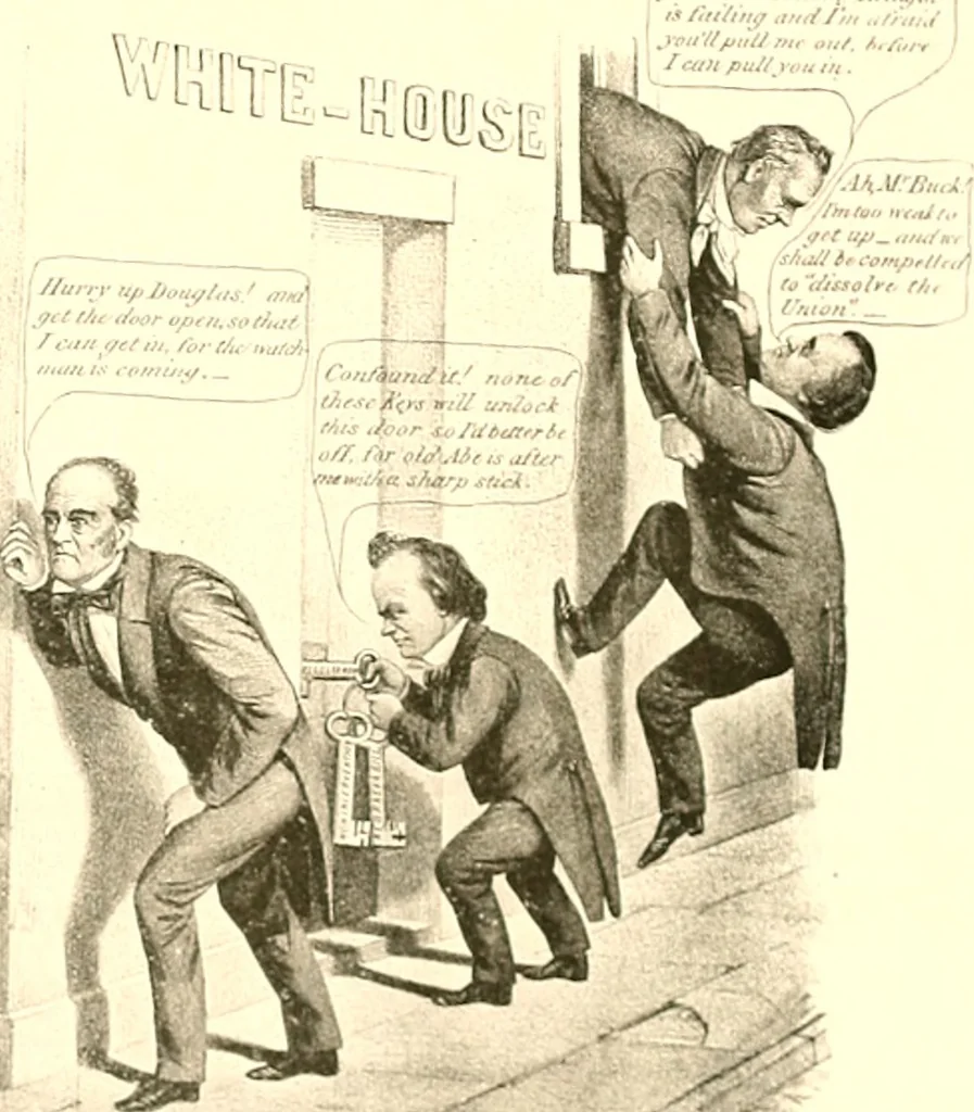 An illustration from American caricatures pertaining to the Civil War, 1918, leaf 36