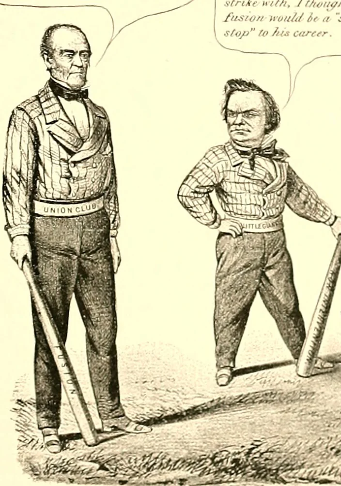 An illustration from American caricatures pertaining to the Civil War, 1918, leaf 38