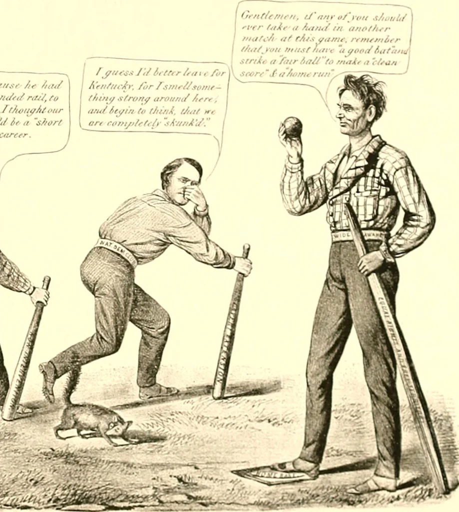 An illustration from American caricatures pertaining to the Civil War, 1918, leaf 38