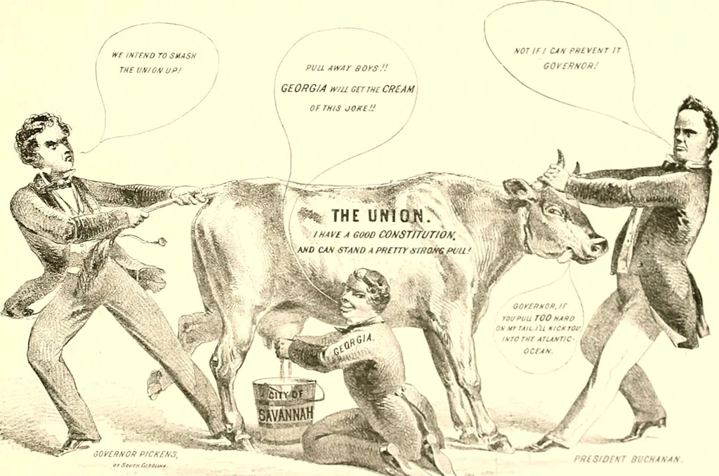 An illustration from American caricatures pertaining to the Civil War, 1918, leaf 40