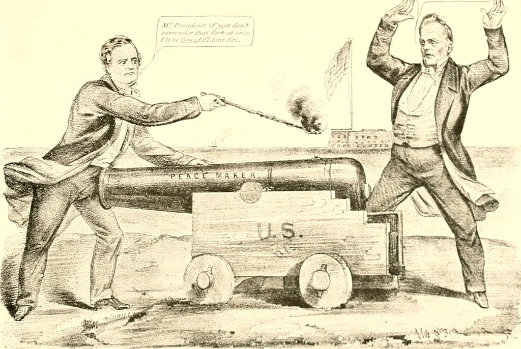 An illustration from American caricatures pertaining to the Civil War, 1918, leaf 42