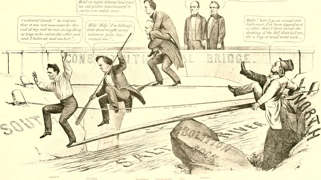 An illustration from American caricatures pertaining to the Civil War, 1918, leaf 48