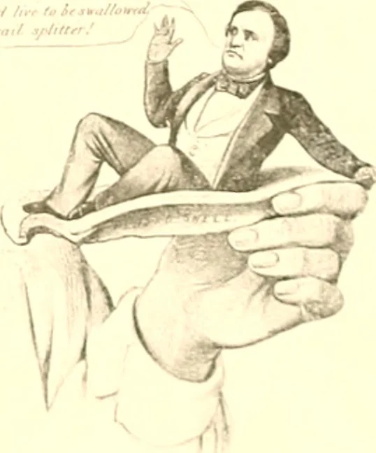 An illustration from American caricatures pertaining to the Civil War, 1918, leaf 54