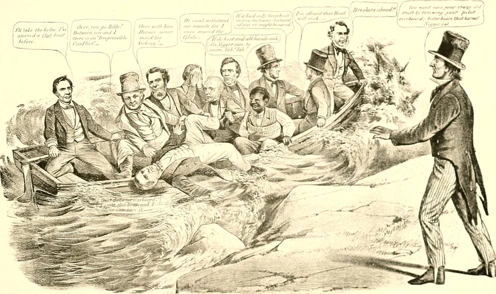 An illustration from American caricatures pertaining to the Civil War, 1918, leaf 58