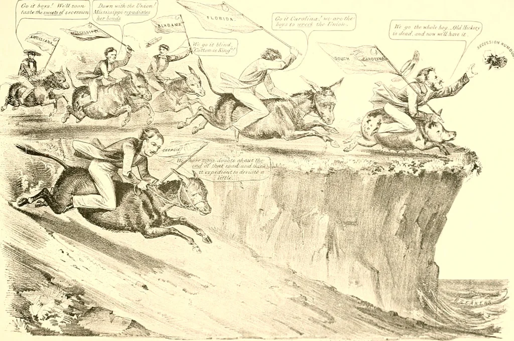 An illustration from American caricatures pertaining to the Civil War, 1918, leaf 70