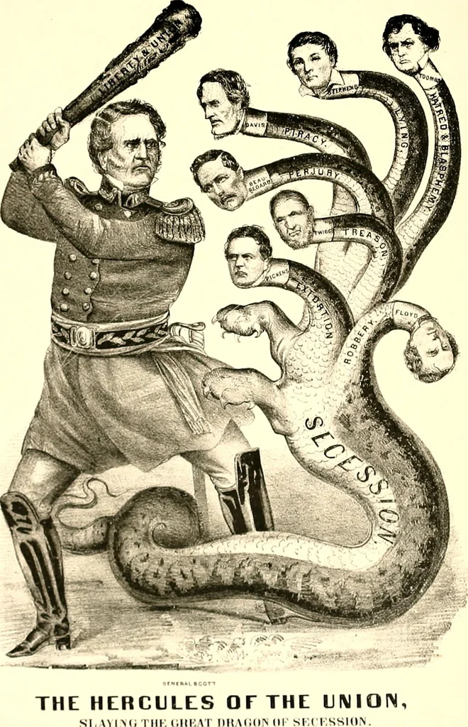 An illustration from American caricatures pertaining to the Civil War, 1918, leaf 74