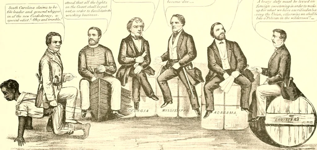 An illustration from American caricatures pertaining to the Civil War, 1918, leaf 78