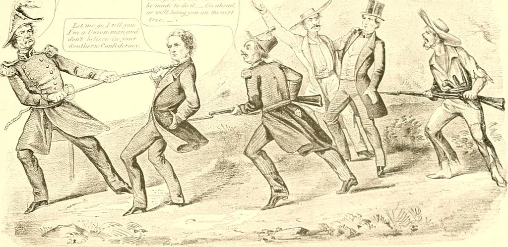 An illustration from American caricatures pertaining to the Civil War, 1918, leaf 80