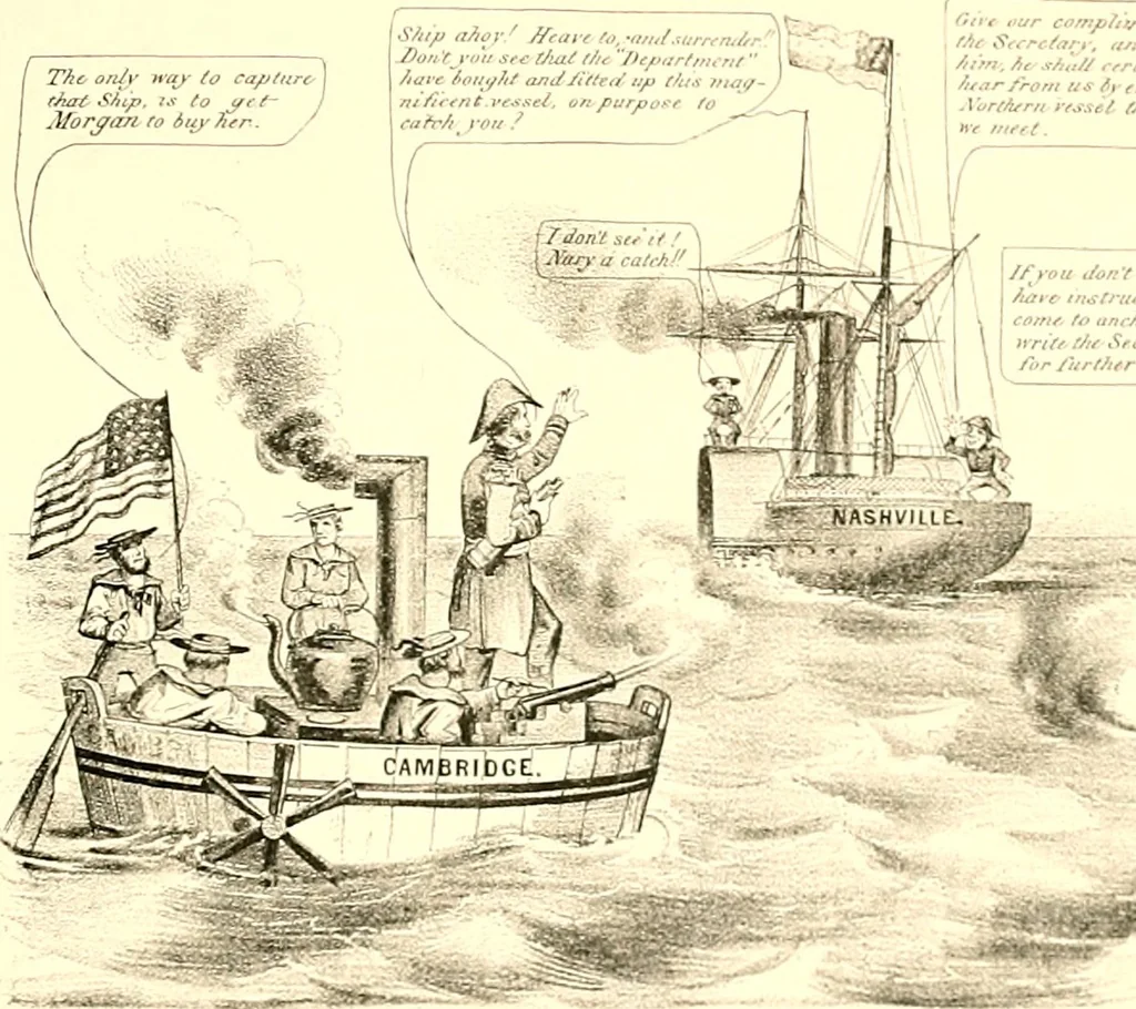 An illustration from American caricatures pertaining to the Civil War, 1918, leaf 88