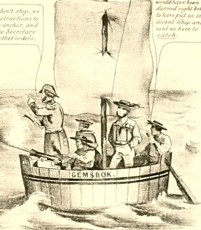 An illustration from American caricatures pertaining to the Civil War, 1918, leaf 88