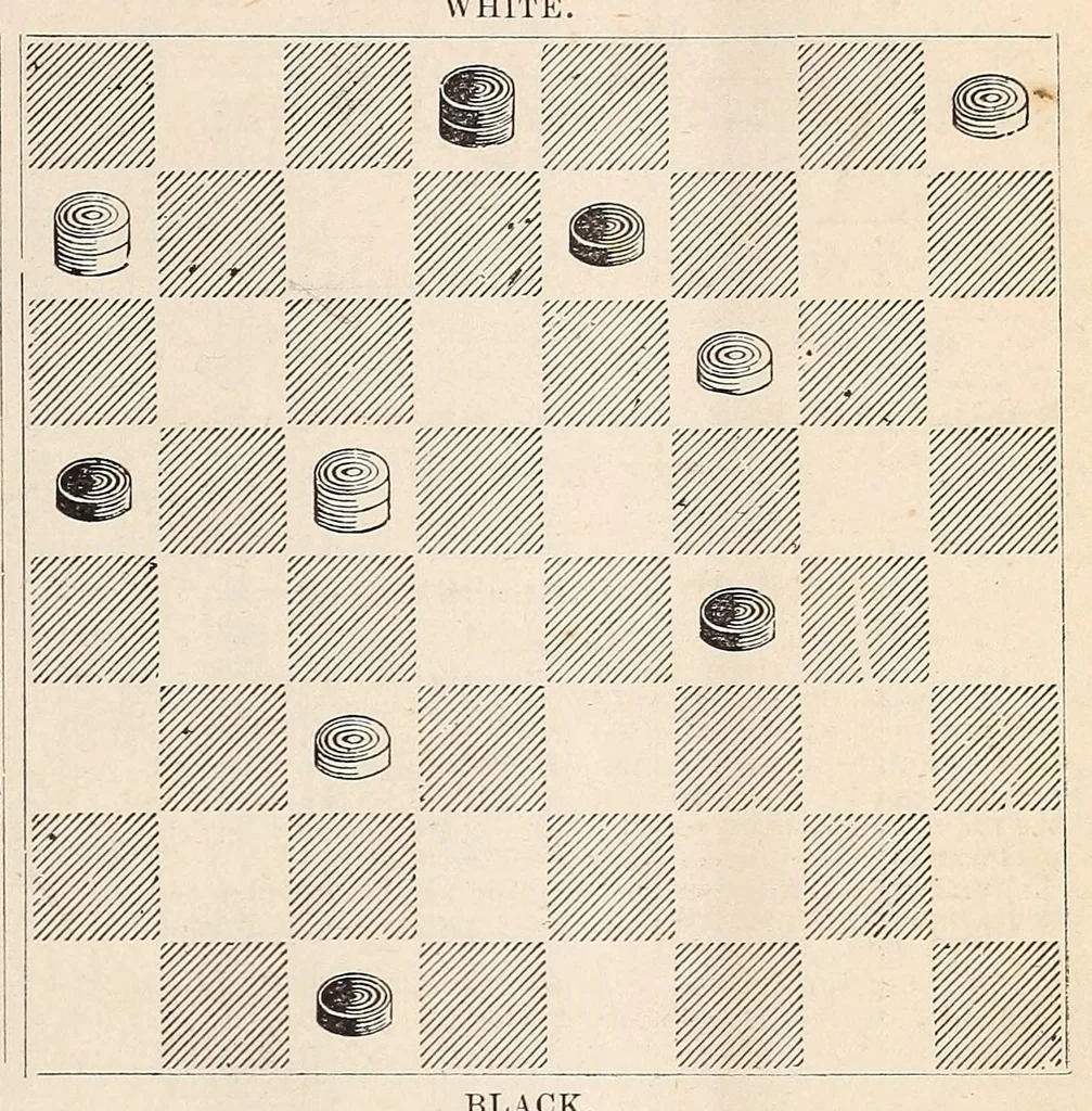 An illustration from American checker player, 1875, leaf 131
