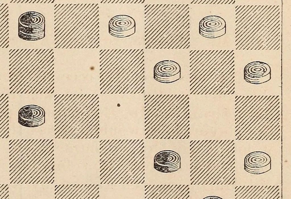An illustration from American checker player, 1875, leaf 149