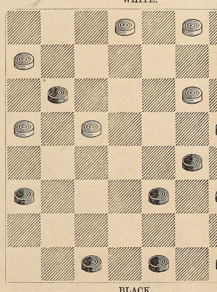 An illustration from American checker player, 1875, leaf 65