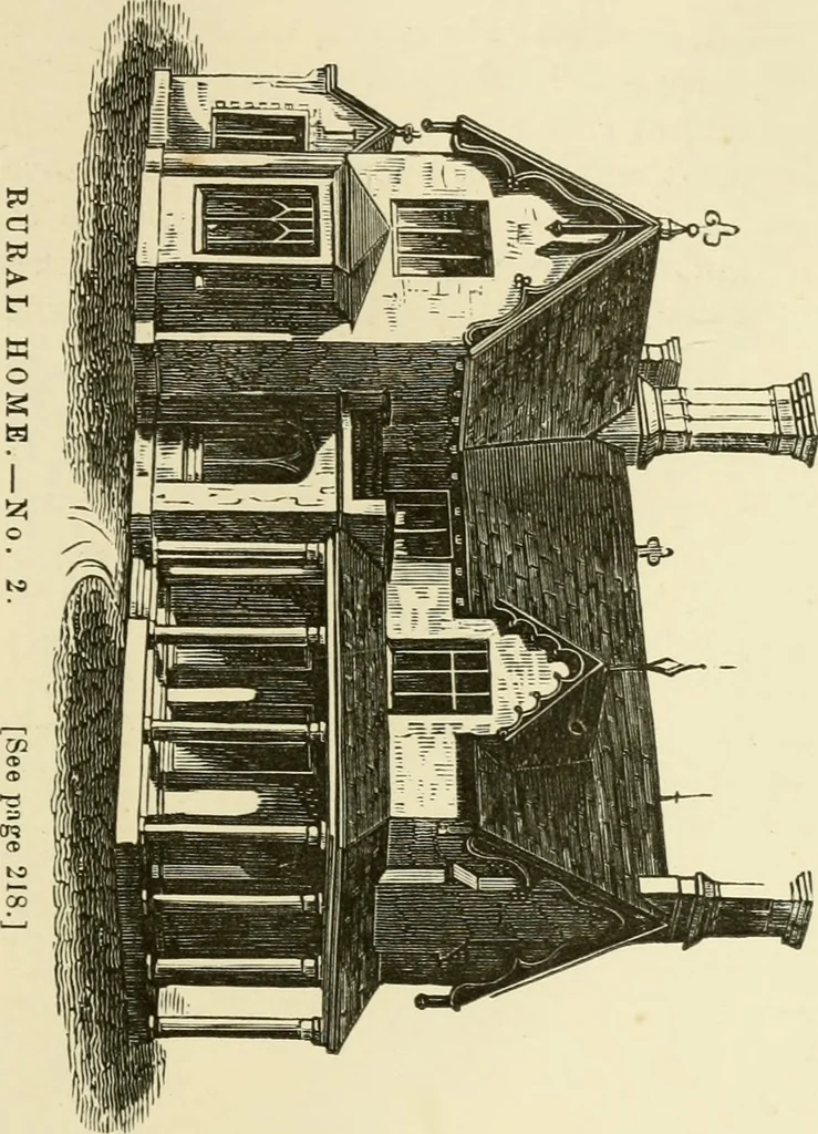 An illustration from The American cottage builder : a series of designs, plans, and specifications, from $200 to $20,000, for homes for the people ; together with warming, ventilation, drainage, painting and landscape gardening, 1876, leaf 248