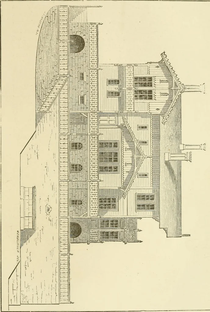 An illustration from The American cottage builder : a series of designs, plans, and specifications, from $200 to $20,000, for homes for the people ; together with warming, ventilation, drainage, painting and landscape gardening, 1876, leaf 256