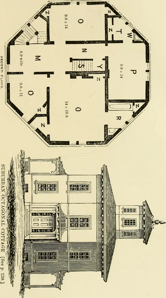 An illustration from The American cottage builder : a series of designs, plans, and specifications, from $200 to $20,000, for homes for the people ; together with warming, ventilation, drainage, painting and landscape gardening, 1876, leaf 280