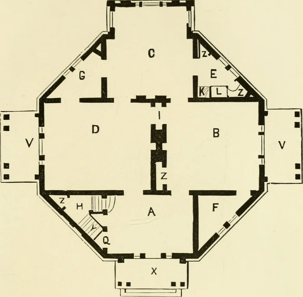 An illustration from The American cottage builder : a series of designs, plans, and specifications, from $200 to $20,000, for homes for the people ; together with warming, ventilation, drainage, painting and landscape gardening, 1876, leaf 282