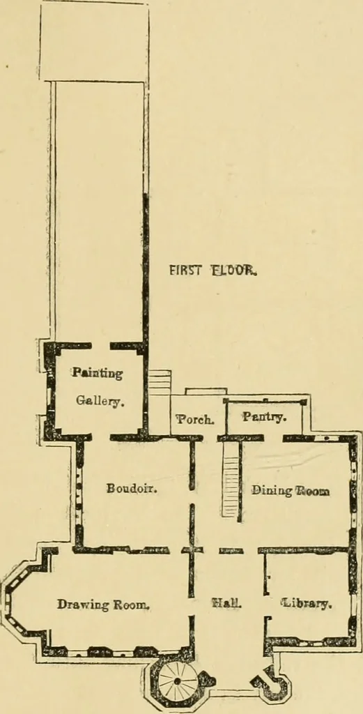 An illustration from The American cottage builder : a series of designs, plans, and specifications, from $200 to $20,000, for homes for the people ; together with warming, ventilation, drainage, painting and landscape gardening, 1876, leaf 366