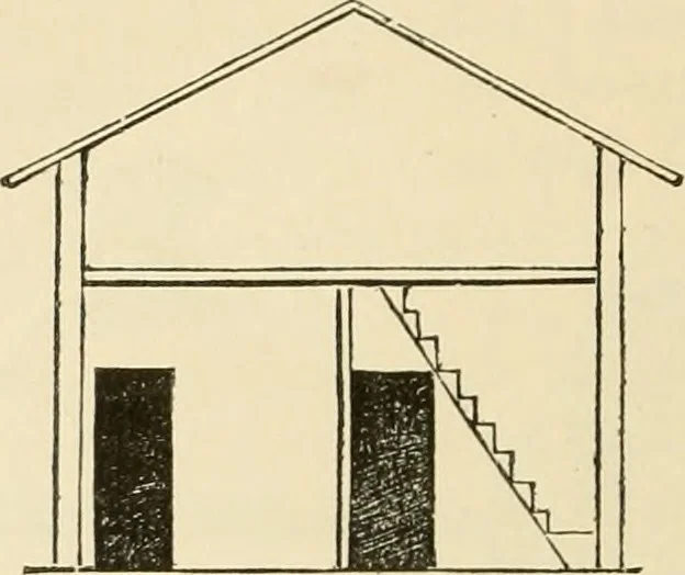 An illustration from The American cottage builder : a series of designs, plans, and specifications, from $200 to $20,000, for homes for the people ; together with warming, ventilation, drainage, painting and landscape gardening, 1876, leaf 45