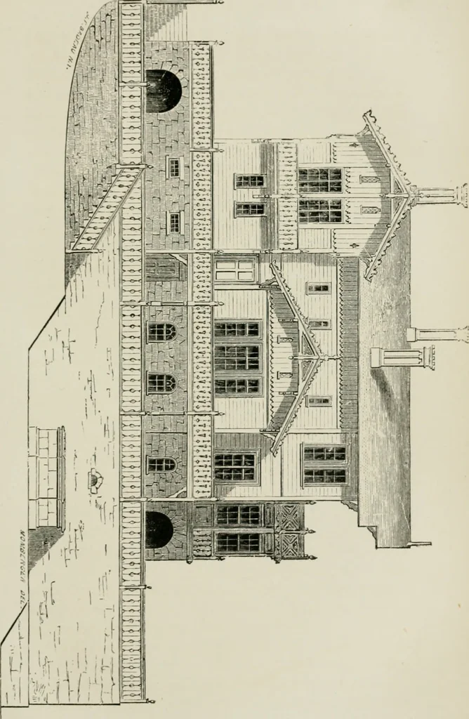 An illustration from The American cottage builder: a series of designs, plans, and specifications, from $200 to $20,000. For homes for the people. Together with warming, ventilation, drainage, painting, and landscape gardening, 1854, leaf 252