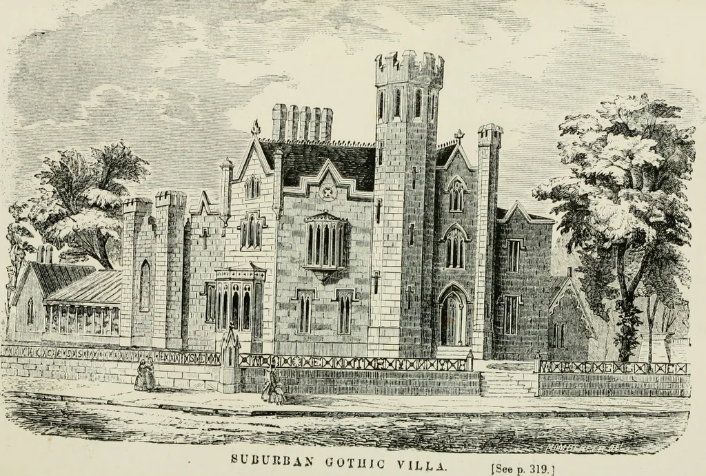 An illustration from The American cottage builder: a series of designs, plans, and specifications, from $200 to $20,000. For homes for the people. Together with warming, ventilation, drainage, painting, and landscape gardening, 1854, leaf 367