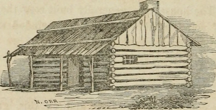 An illustration from The American cottage builder: a series of designs, plans, and specifications, from $200 to $20,000. For homes for the people. Together with warming, ventilation, drainage, painting, and landscape gardening, 1854, leaf 43