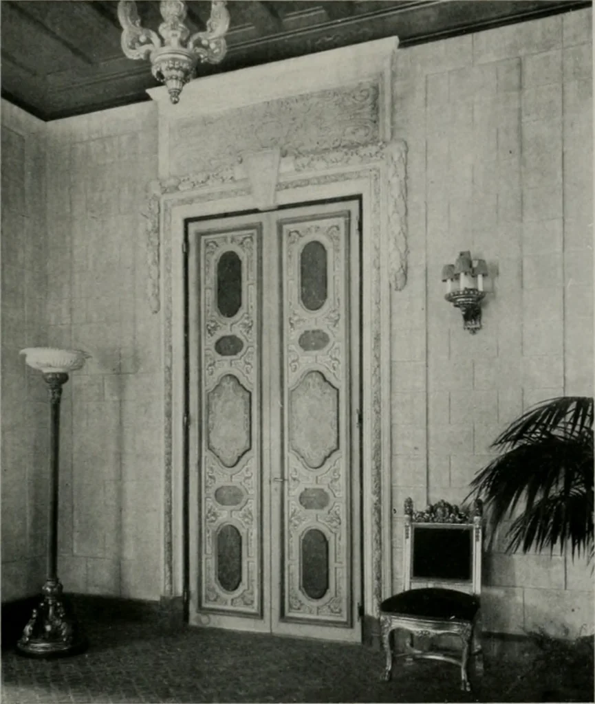 An illustration from American country houses of to-day; an illustrated account of some excellent houses built and gardens planted during the last few years, showing unmistakable influence of the modern trend in ideals architectural, 1915, leaf 116