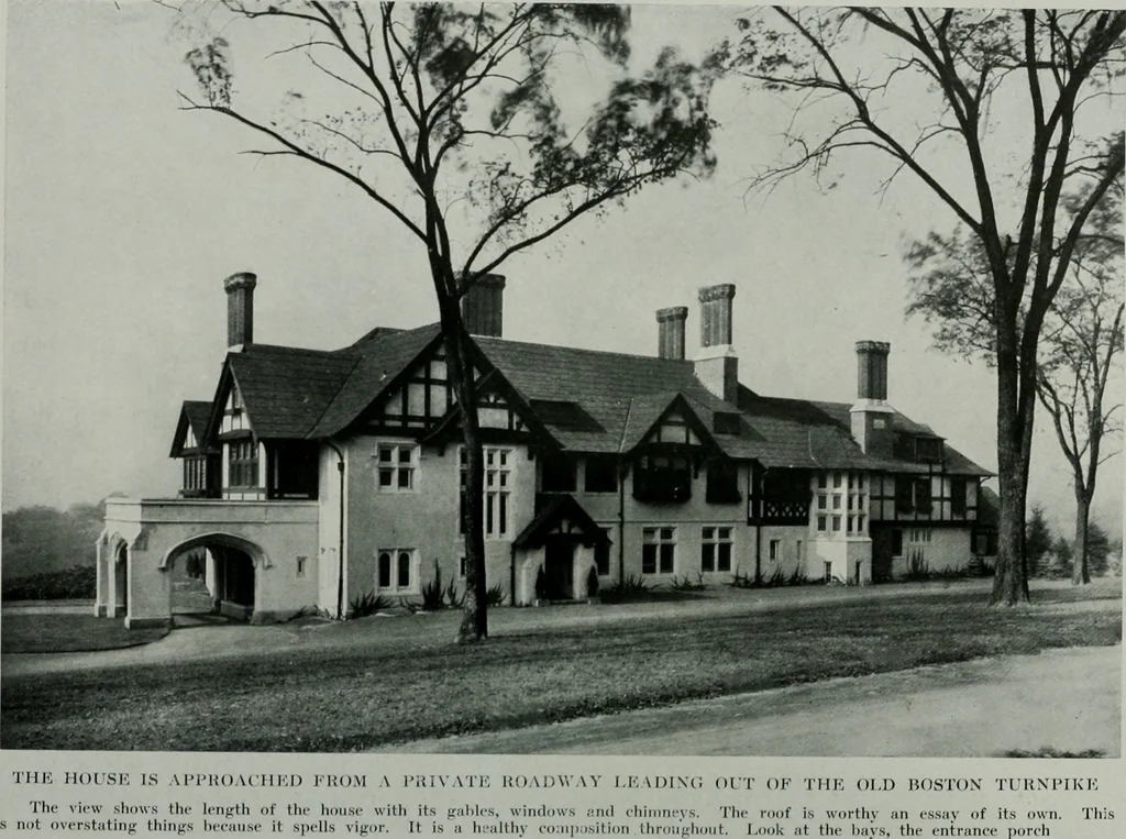 An illustration from American country houses of to-day; an illustrated account of some excellent houses built and gardens planted during the last few years, showing unmistakable influence of the modern trend in ideals architectural, 1915, leaf 135