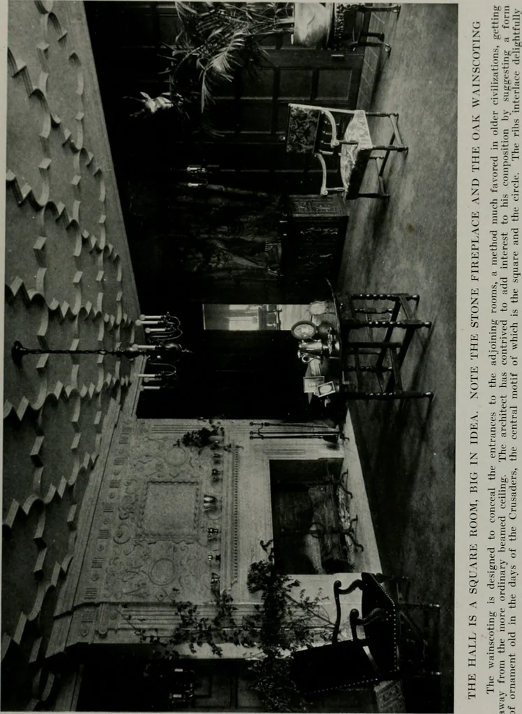 An illustration from American country houses of to-day; an illustrated account of some excellent houses built and gardens planted during the last few years, showing unmistakable influence of the modern trend in ideals architectural, 1915, leaf 138