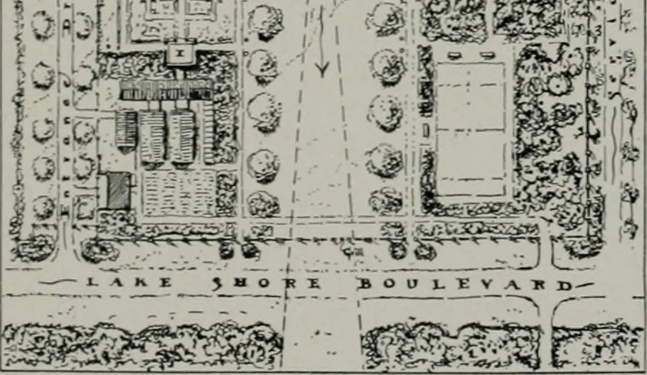 An illustration from American country houses of to-day; an illustrated account of some excellent houses built and gardens planted during the last few years, showing unmistakable influence of the modern trend in ideals architectural, 1915, leaf 158
