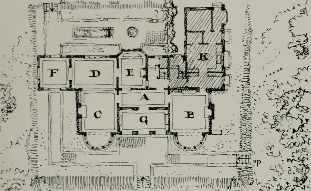 An illustration from American country houses of to-day; an illustrated account of some excellent houses built and gardens planted during the last few years, showing unmistakable influence of the modern trend in ideals architectural, 1915, leaf 164