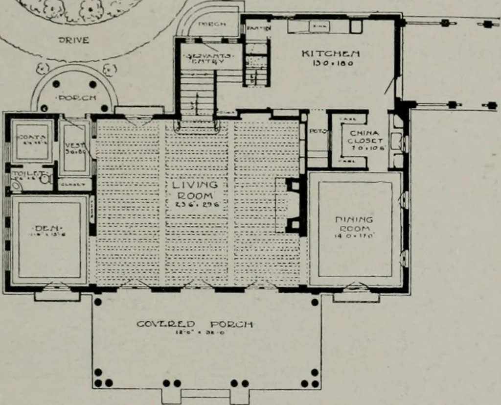 An illustration from American country houses of to-day; an illustrated account of some excellent houses built and gardens planted during the last few years, showing unmistakable influence of the modern trend in ideals architectural, 1915, leaf 170
