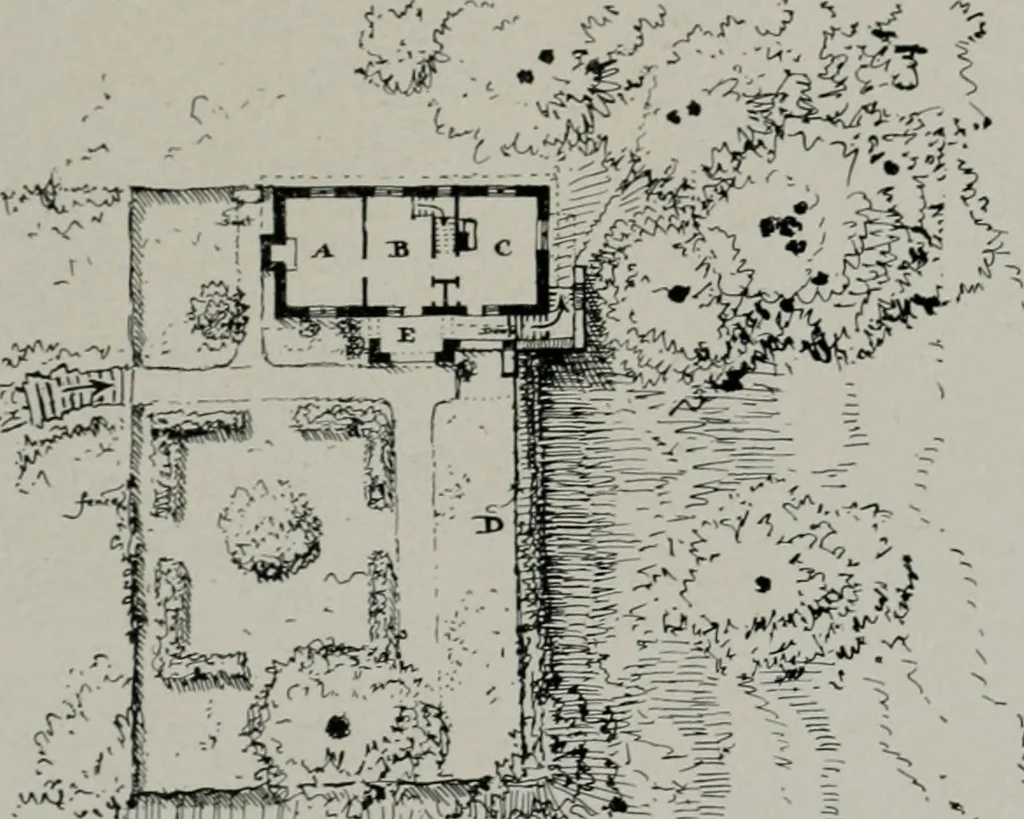An illustration from American country houses of to-day; an illustrated account of some excellent houses built and gardens planted during the last few years, showing unmistakable influence of the modern trend in ideals architectural, 1915, leaf 172