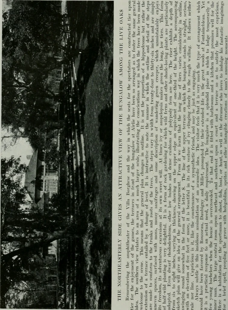 An illustration from American country houses of to-day; an illustrated account of some excellent houses built and gardens planted during the last few years, showing unmistakable influence of the modern trend in ideals architectural, 1915, leaf 181