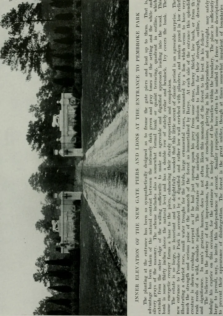An illustration from American country houses of to-day; an illustrated account of some excellent houses built and gardens planted during the last few years, showing unmistakable influence of the modern trend in ideals architectural, 1915, leaf 187