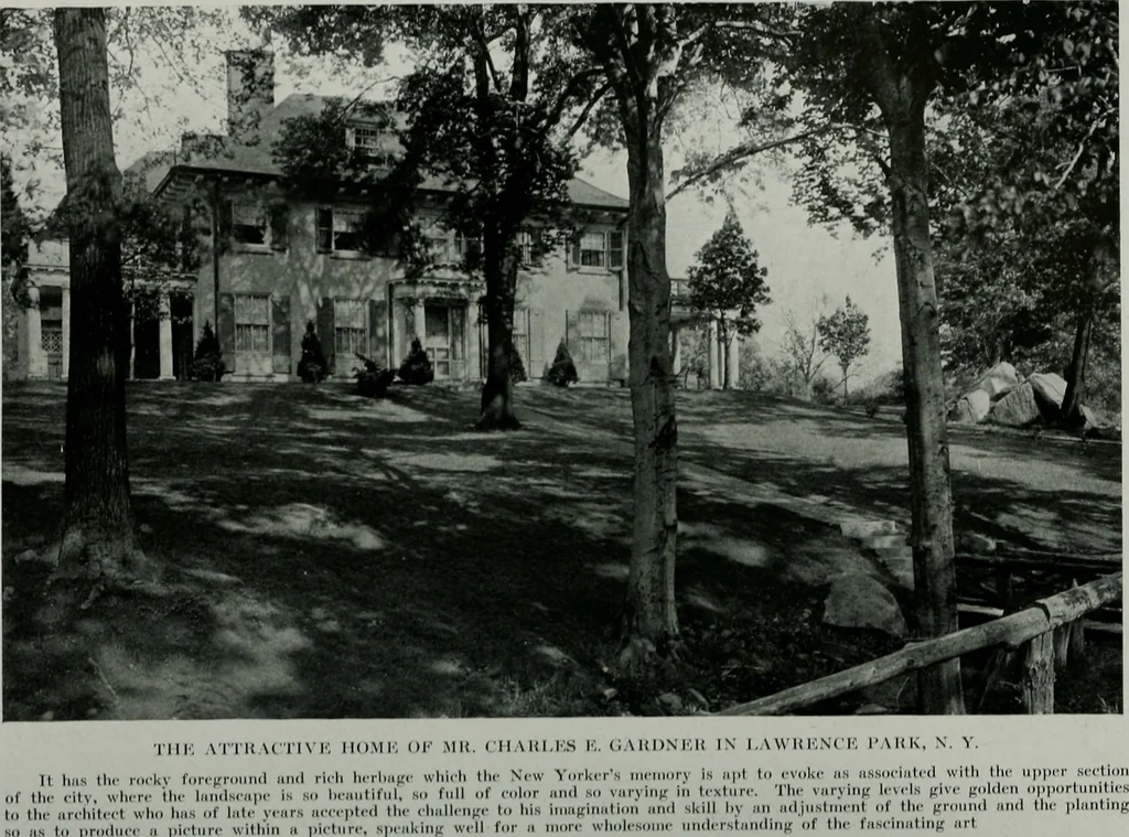 An illustration from American country houses of to-day; an illustrated account of some excellent houses built and gardens planted during the last few years, showing unmistakable influence of the modern trend in ideals architectural, 1915, leaf 191