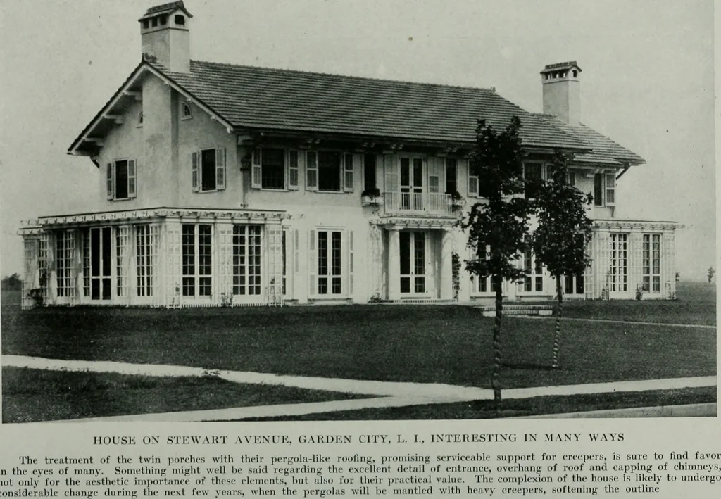 An illustration from American country houses of to-day; an illustrated account of some excellent houses built and gardens planted during the last few years, showing unmistakable influence of the modern trend in ideals architectural, 1915, leaf 193
