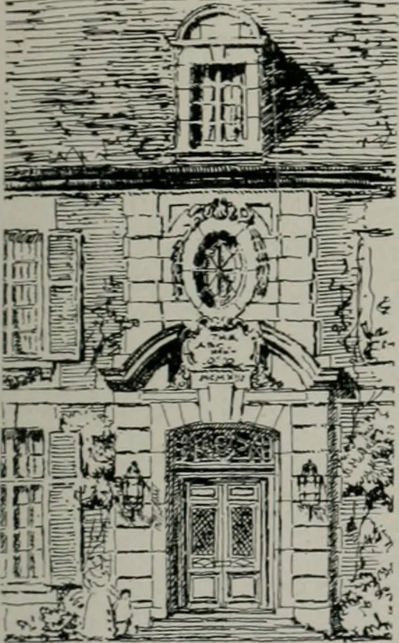 An illustration from American country houses of to-day; an illustrated account of some excellent houses built and gardens planted during the last few years, showing unmistakable influence of the modern trend in ideals architectural, 1915, leaf 196