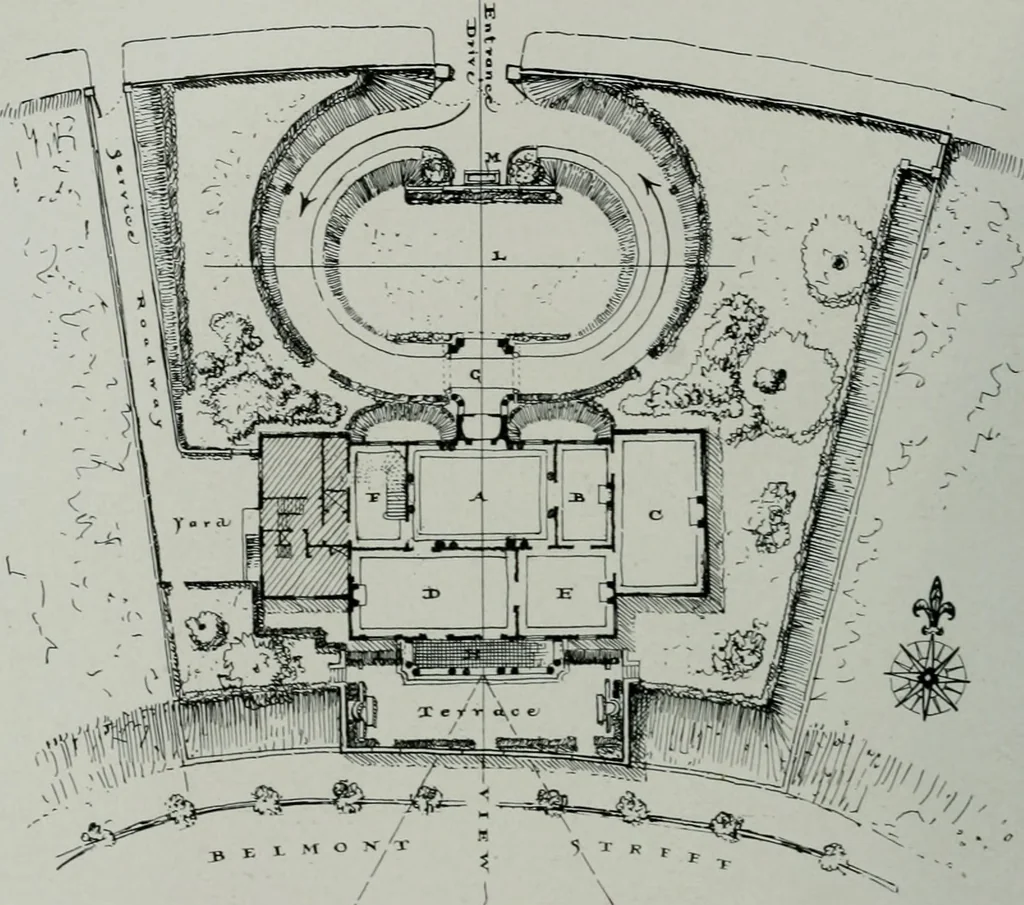 An illustration from American country houses of to-day; an illustrated account of some excellent houses built and gardens planted during the last few years, showing unmistakable influence of the modern trend in ideals architectural, 1915, leaf 205