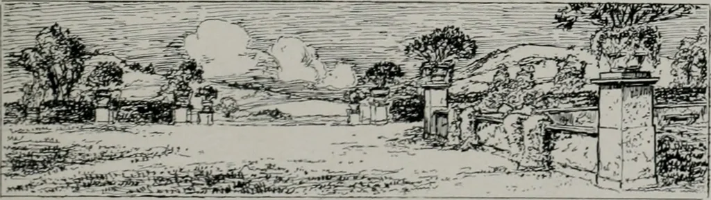 An illustration from American country houses of to-day; an illustrated account of some excellent houses built and gardens planted during the last few years, showing unmistakable influence of the modern trend in ideals architectural, 1915, leaf 22